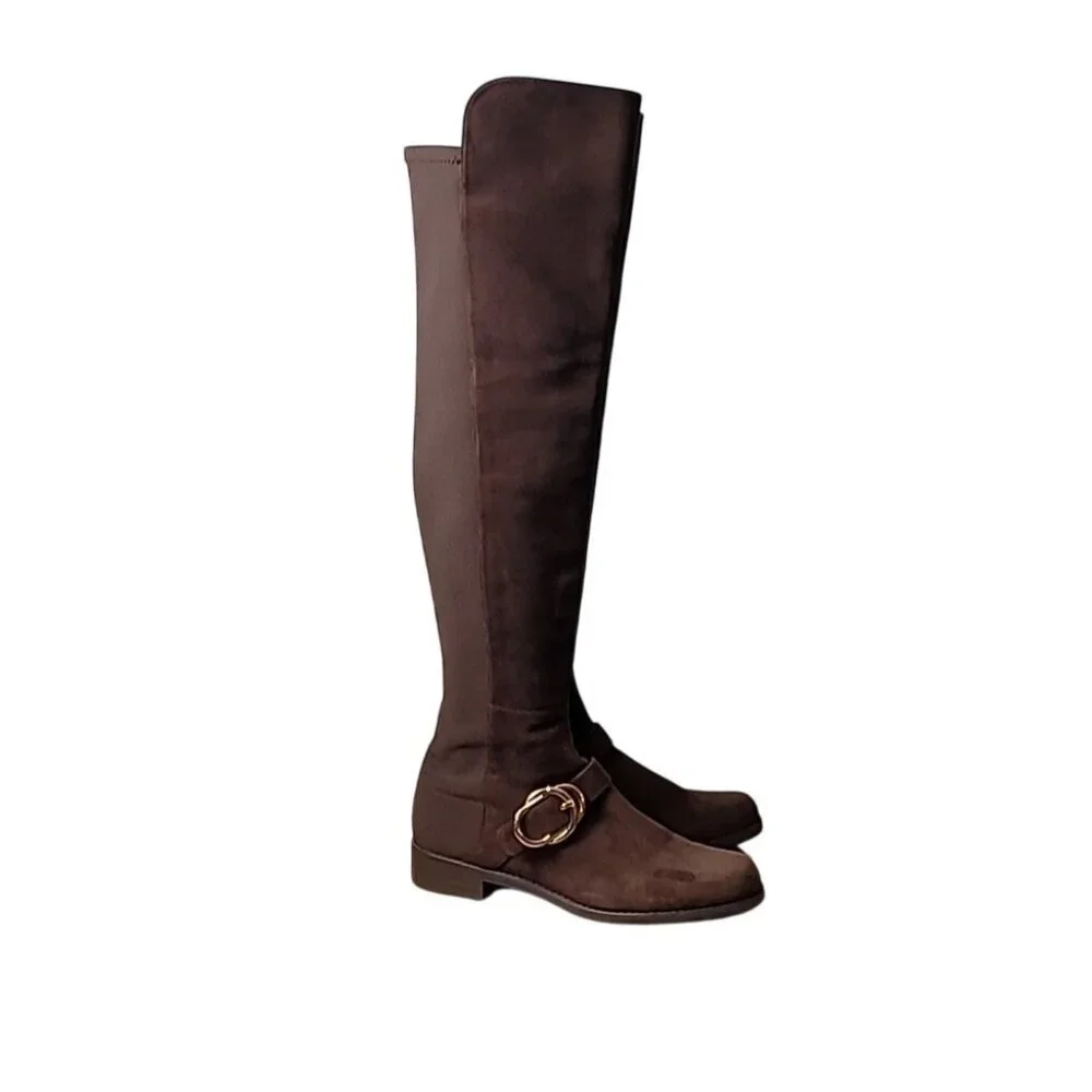Stuart Weitzman 5050 Siella Walnut Suede Over -the-knee Boots size 6-6.5